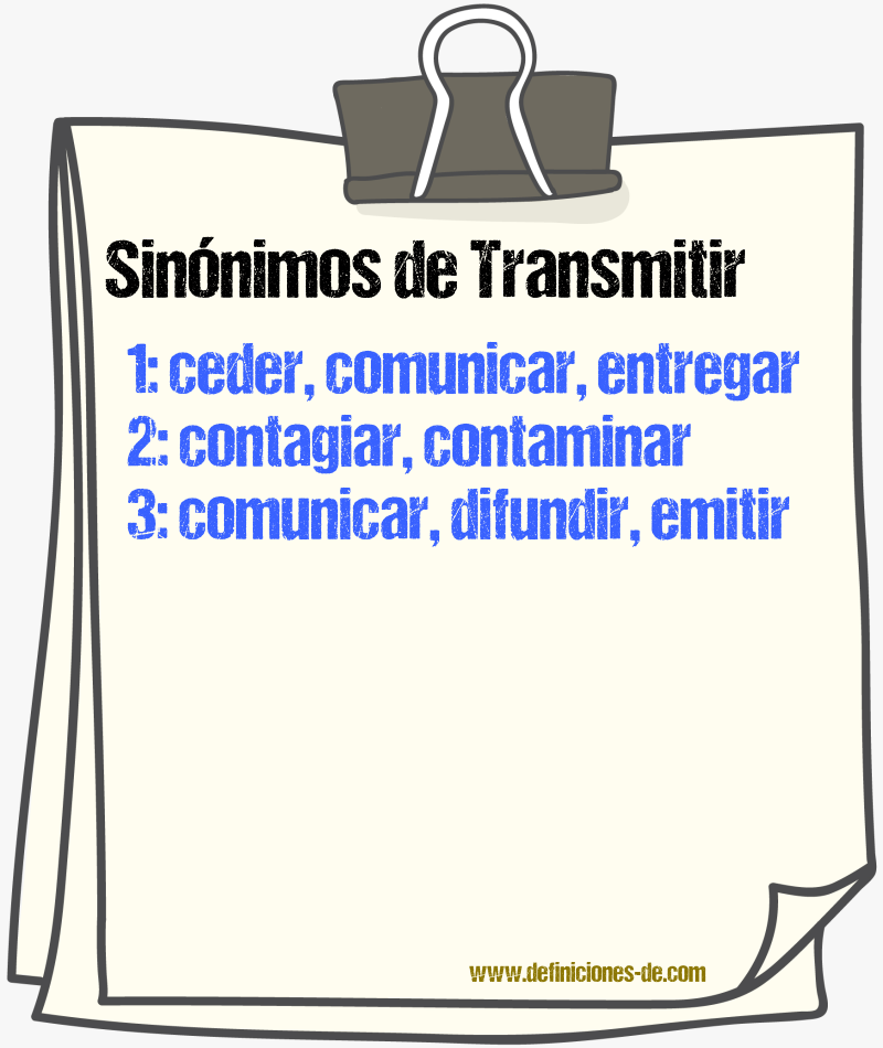 Sinnimos de transmitir