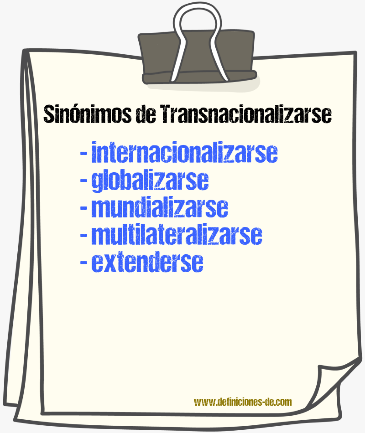 Sinónimos de transnacionalizarse