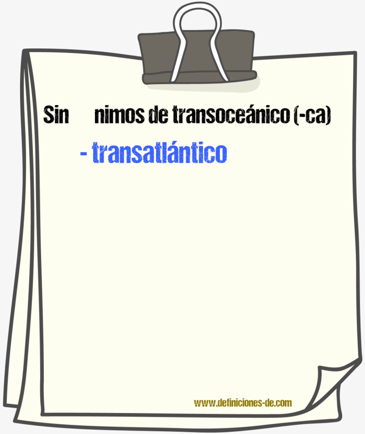 Sinnimos de transocenico