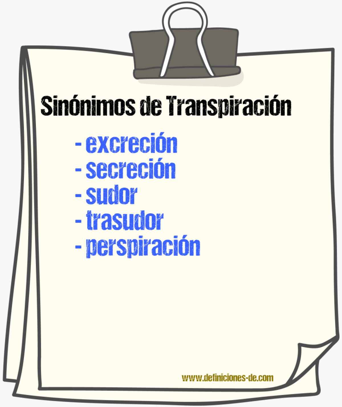 Sinnimos de transpiracin