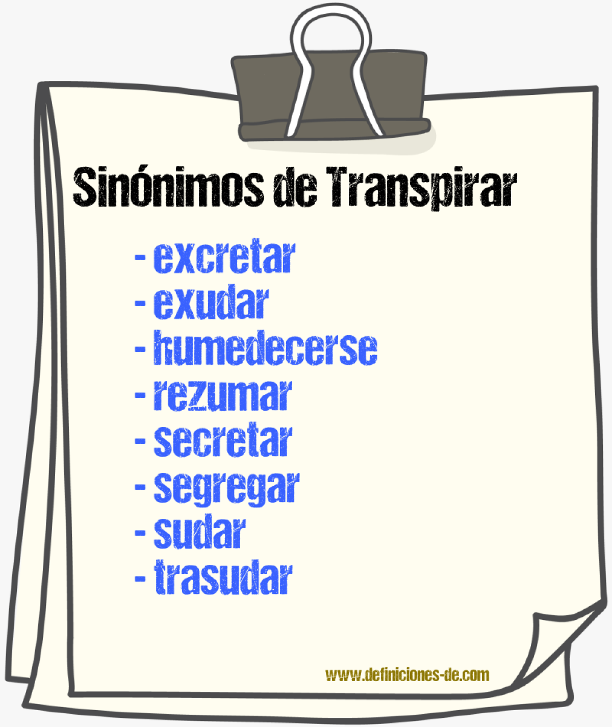 Sinnimos de transpirar