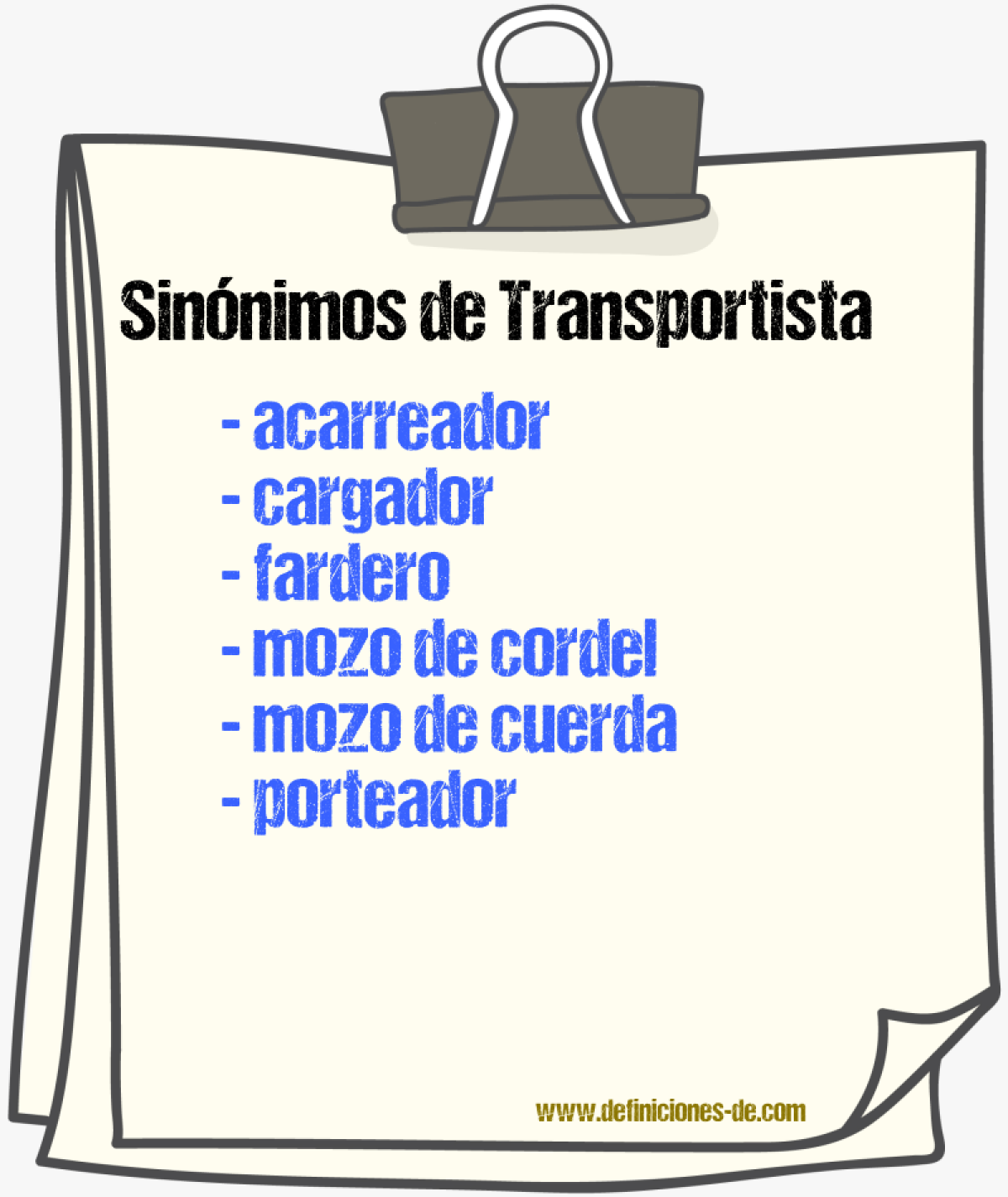 Sinnimos de transportista