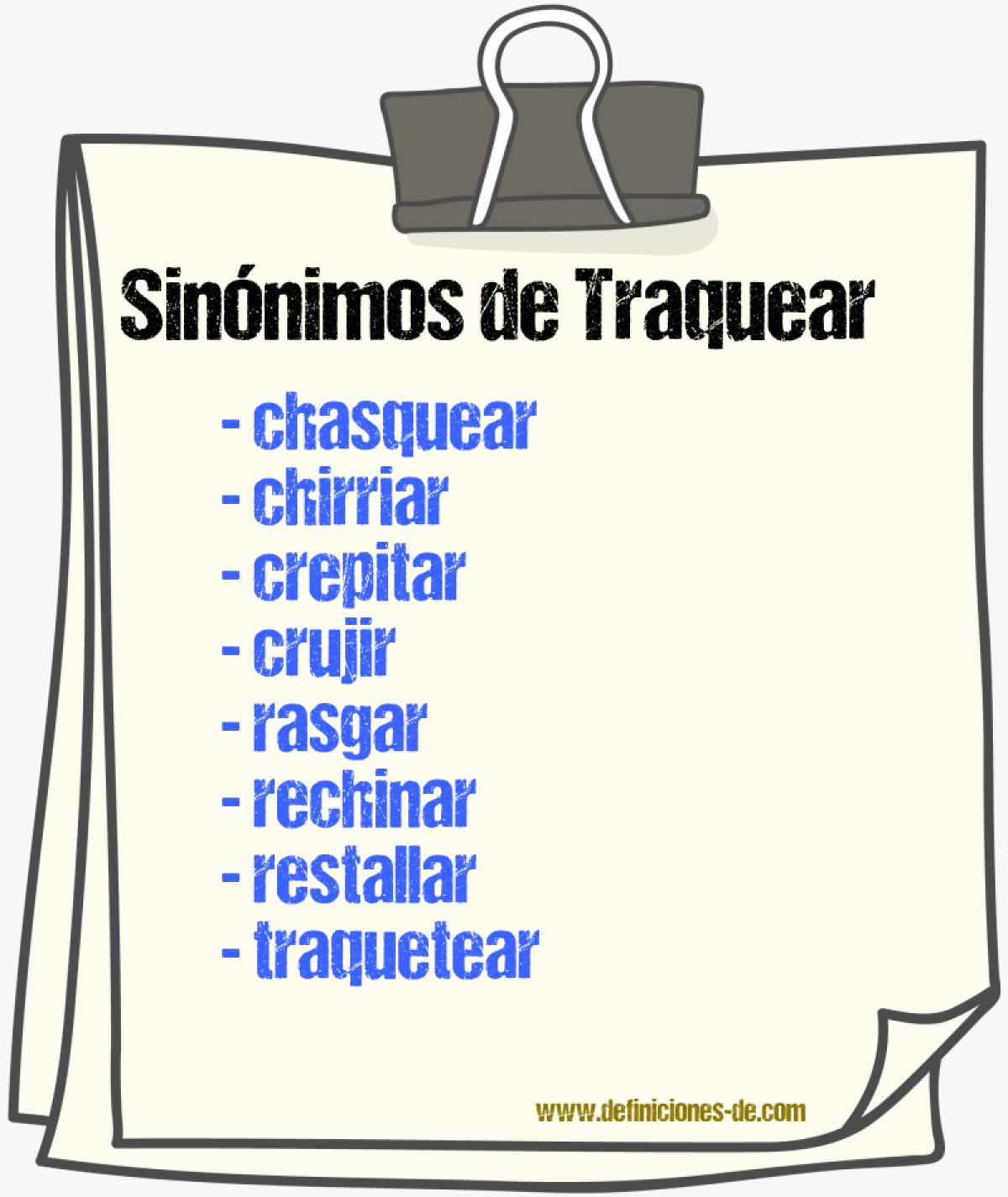 Sinnimos de traquear