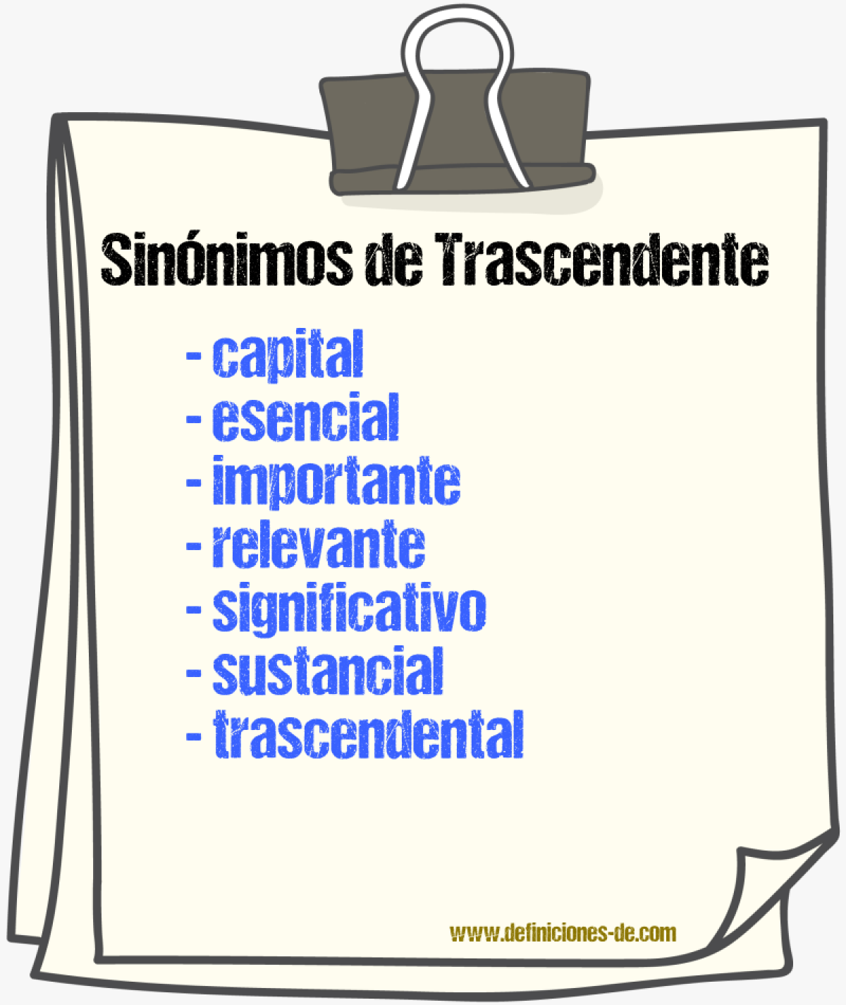 Sinnimos de trascendente