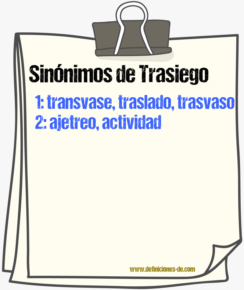 Sinnimos de trasiego