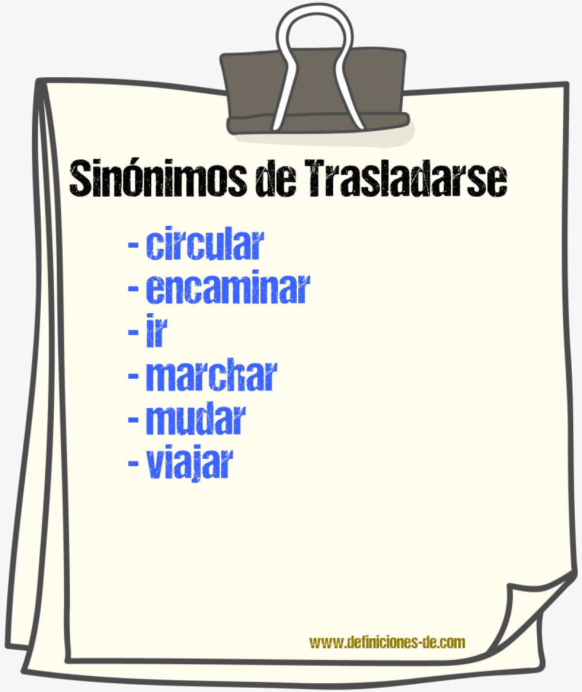 Sinnimos de trasladarse