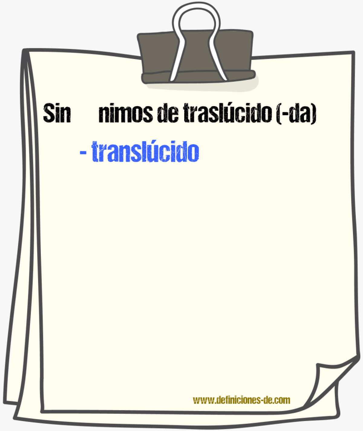 Sinnimos de traslcido