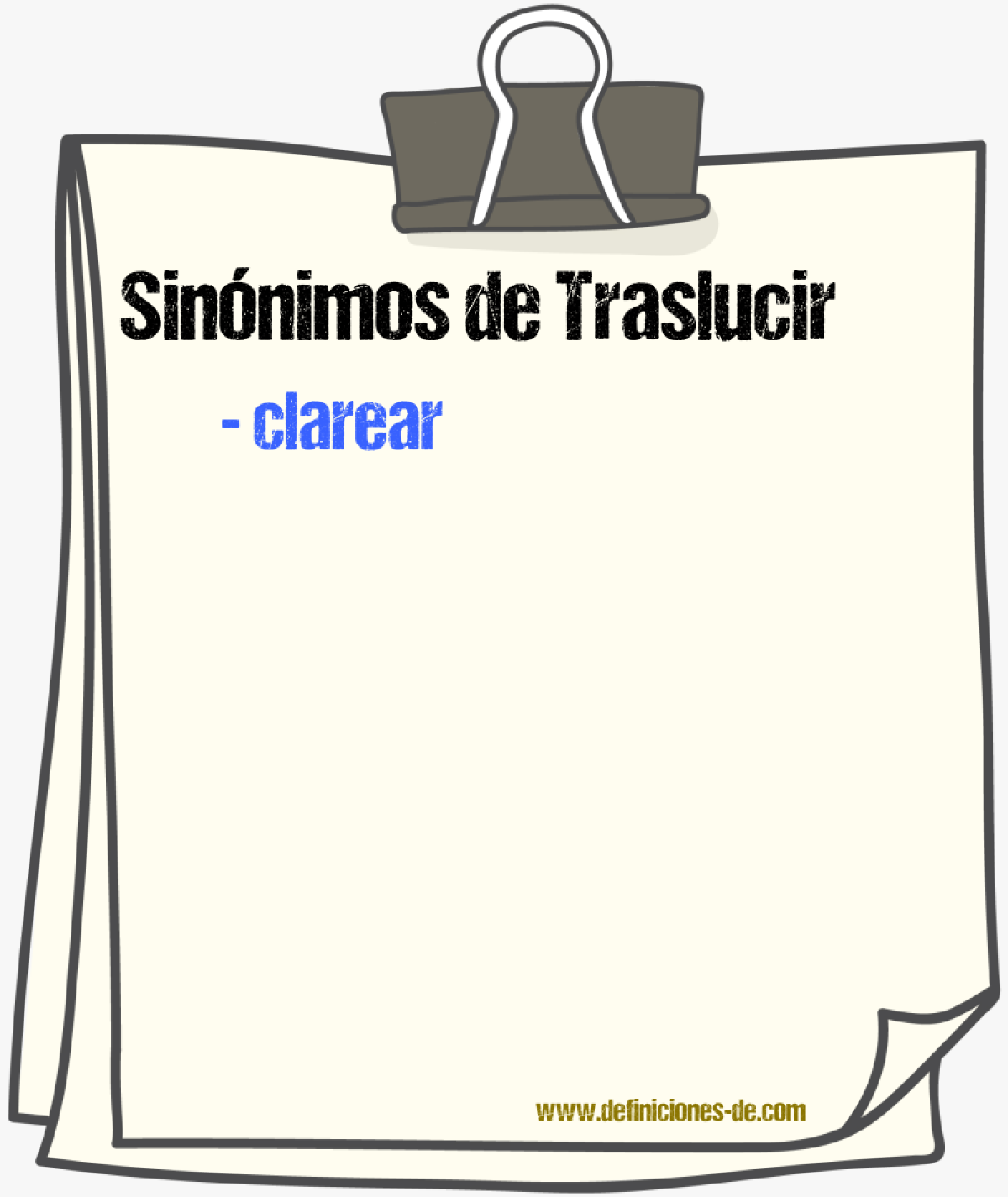 Sinnimos de traslucir