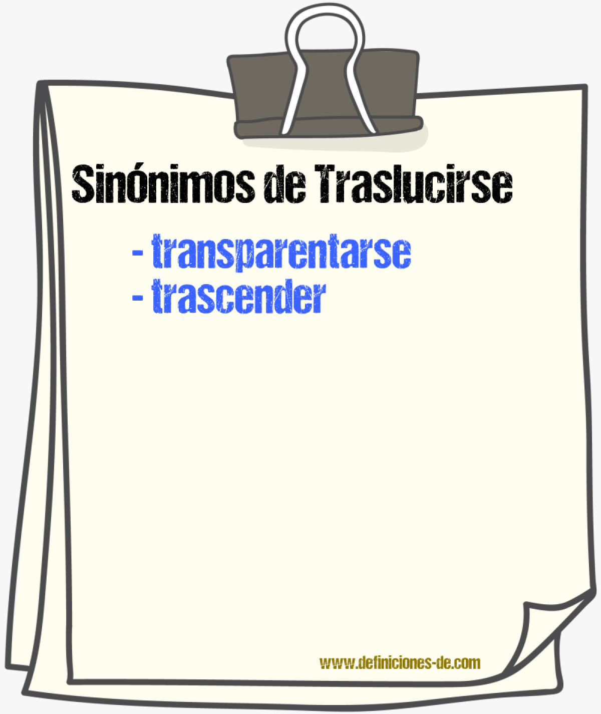 Sinnimos de traslucirse