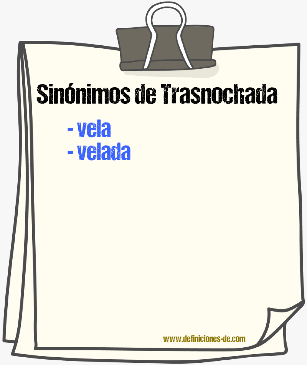 Sinnimos de trasnochada