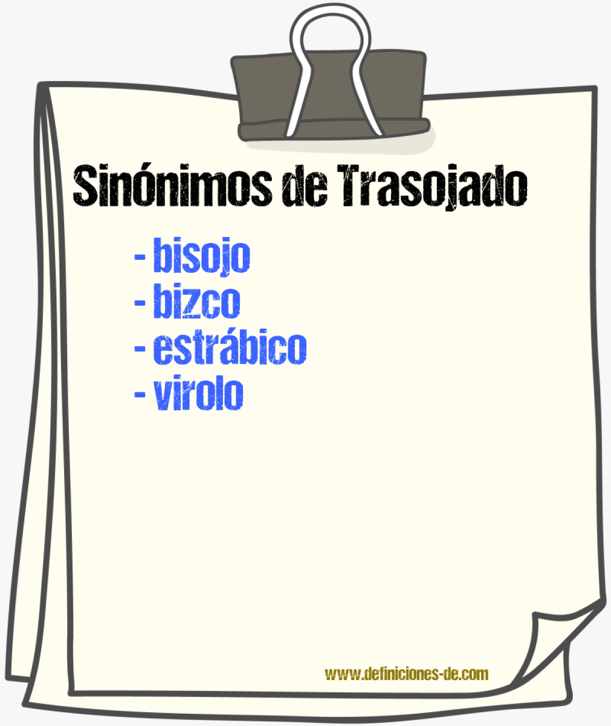 Sinnimos de trasojado