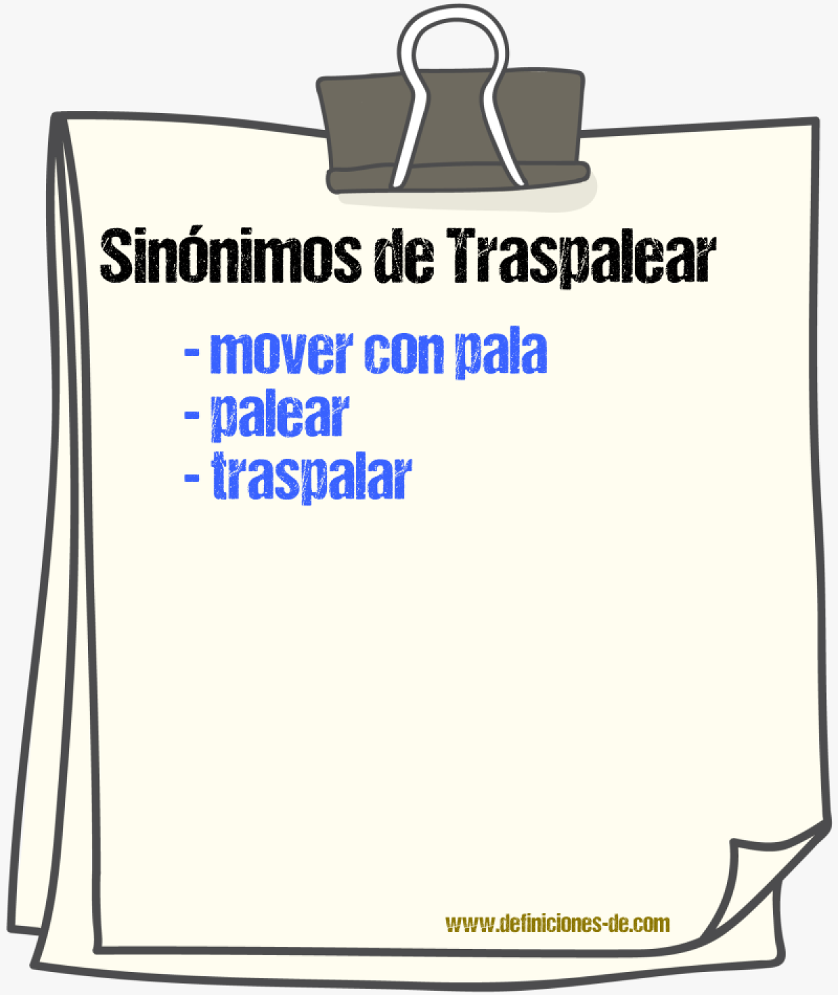 Sinnimos de traspalear