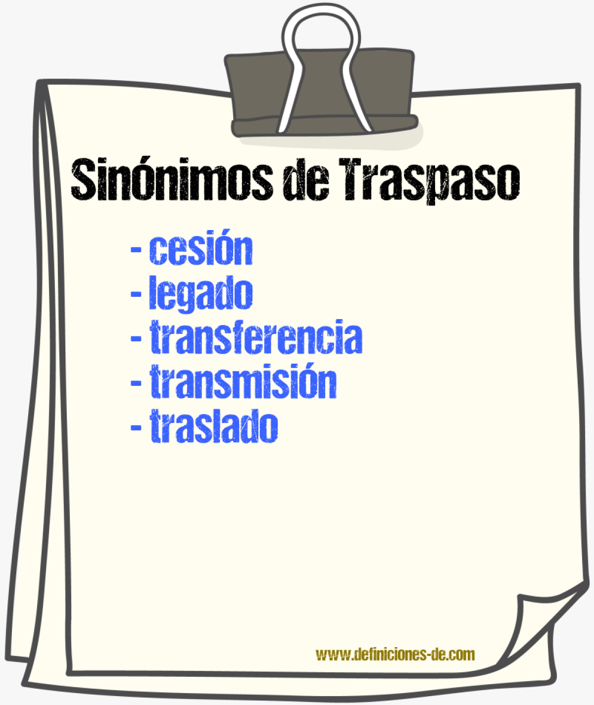 Sinnimos de traspaso