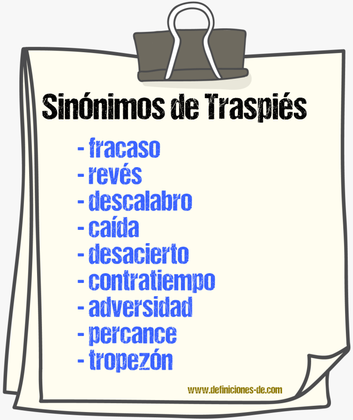 Sinónimos de traspiés