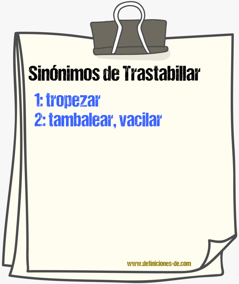 Sinnimos de trastabillar