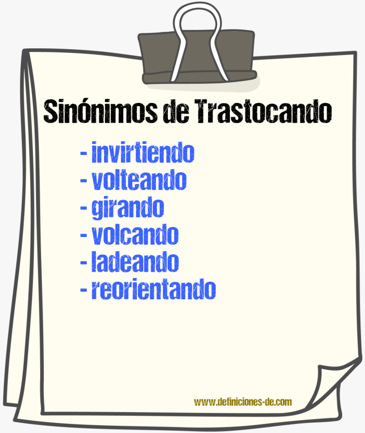 Sinónimos de trastocando