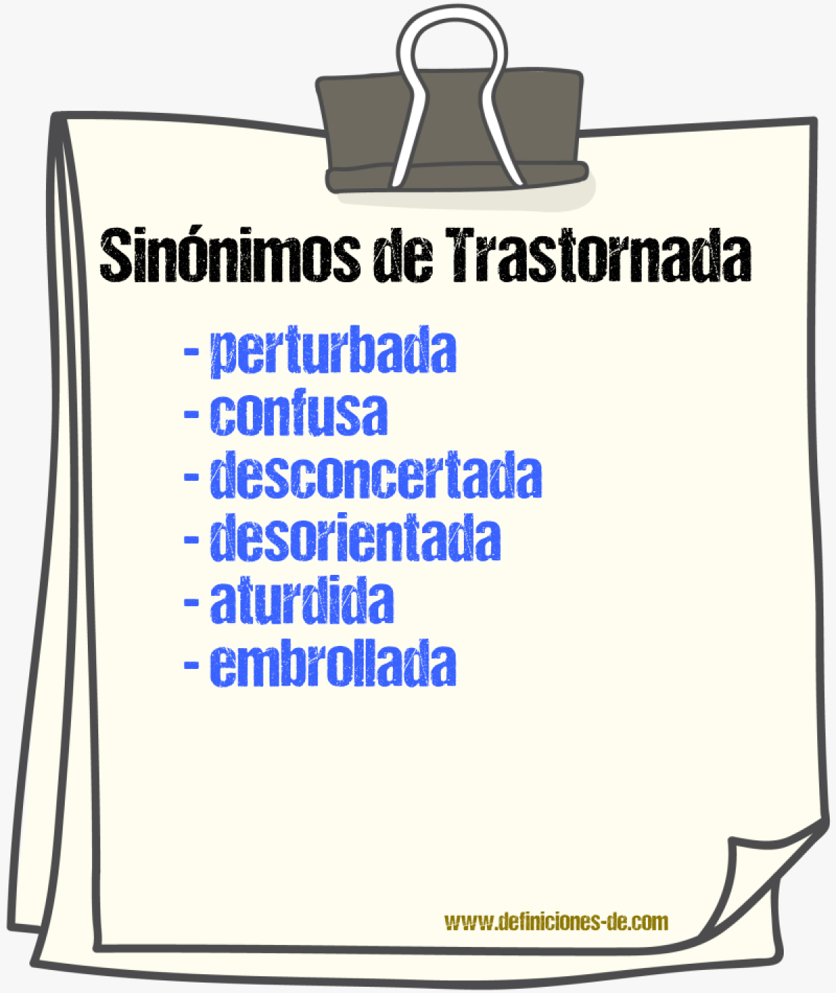 Sinónimos de trastornada