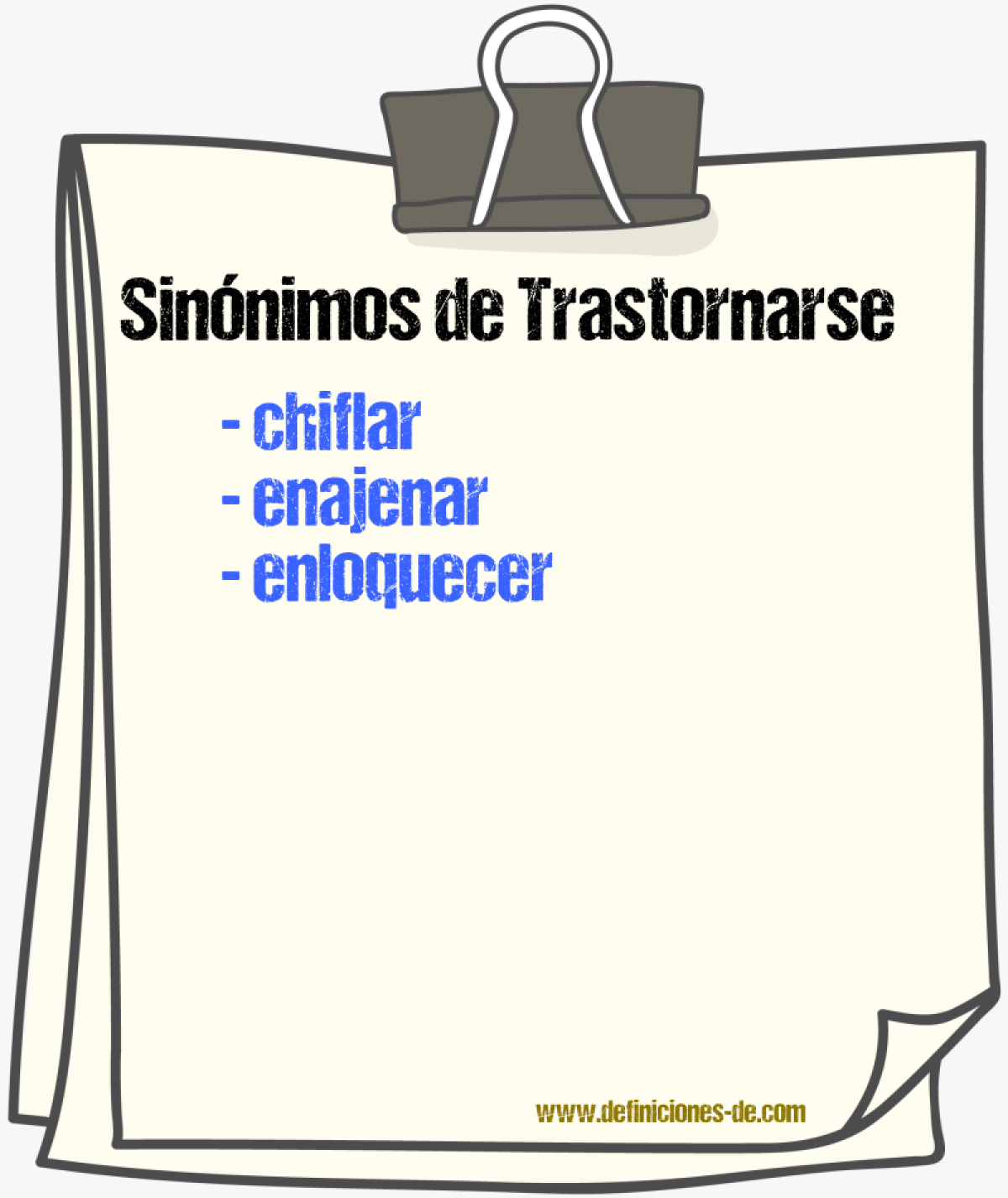 Sinnimos de trastornarse