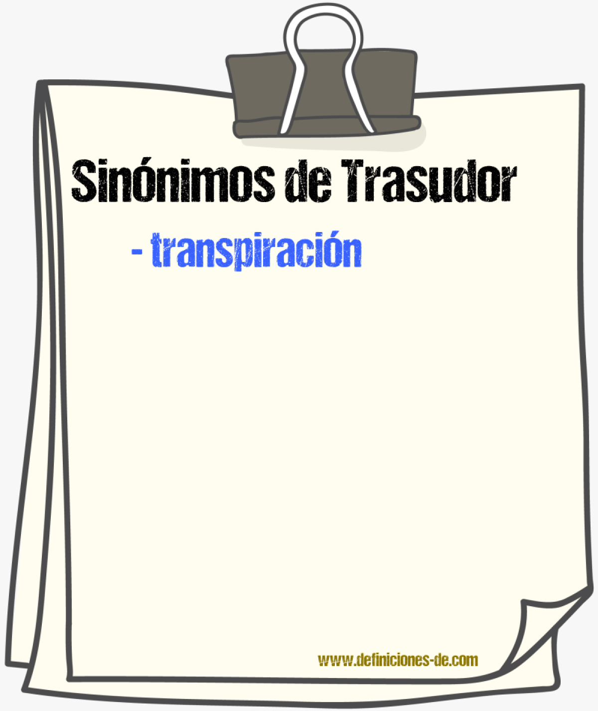 Sinnimos de trasudor