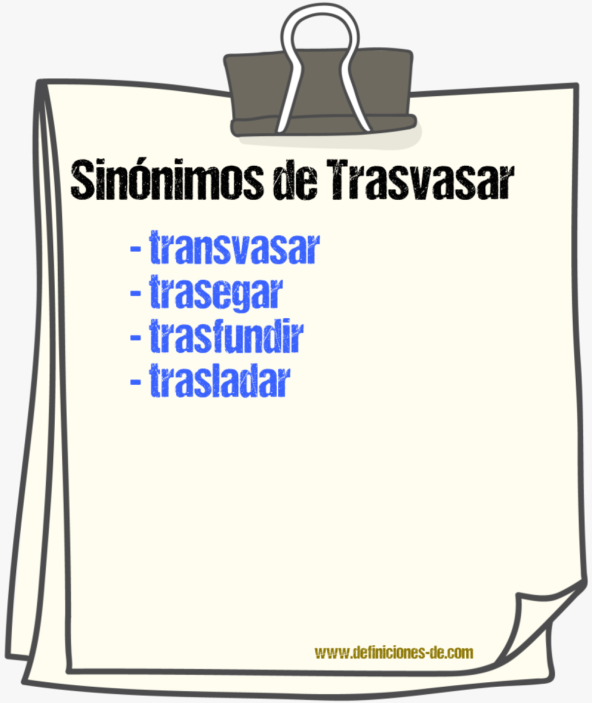 Sinnimos de trasvasar