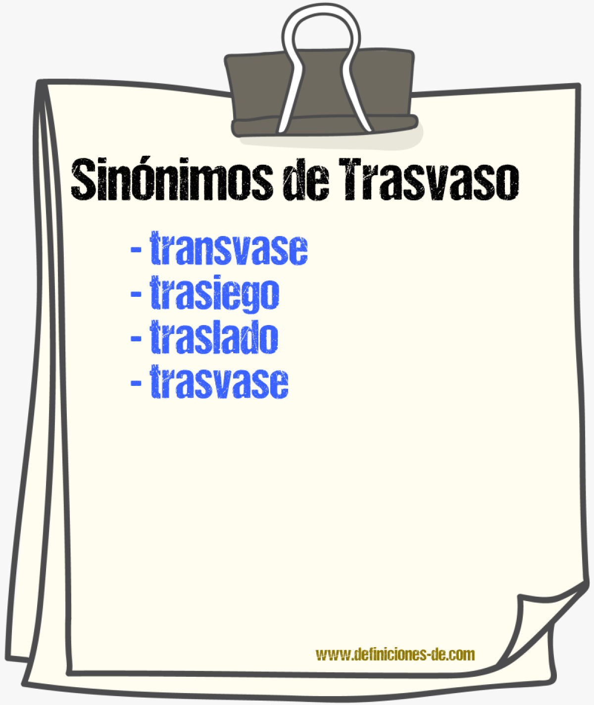 Sinnimos de trasvaso