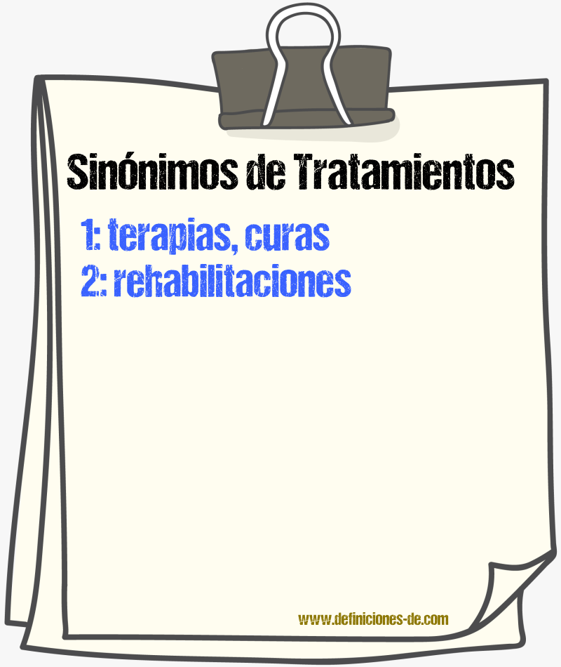Sinónimos de tratamientos
