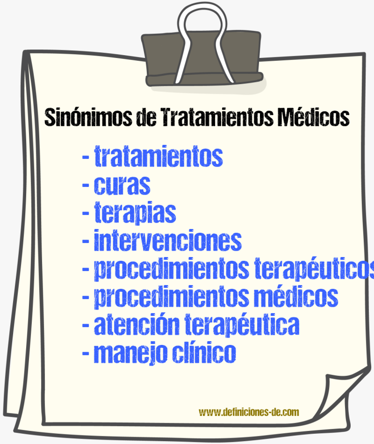 Sinónimos de tratamientos médicos