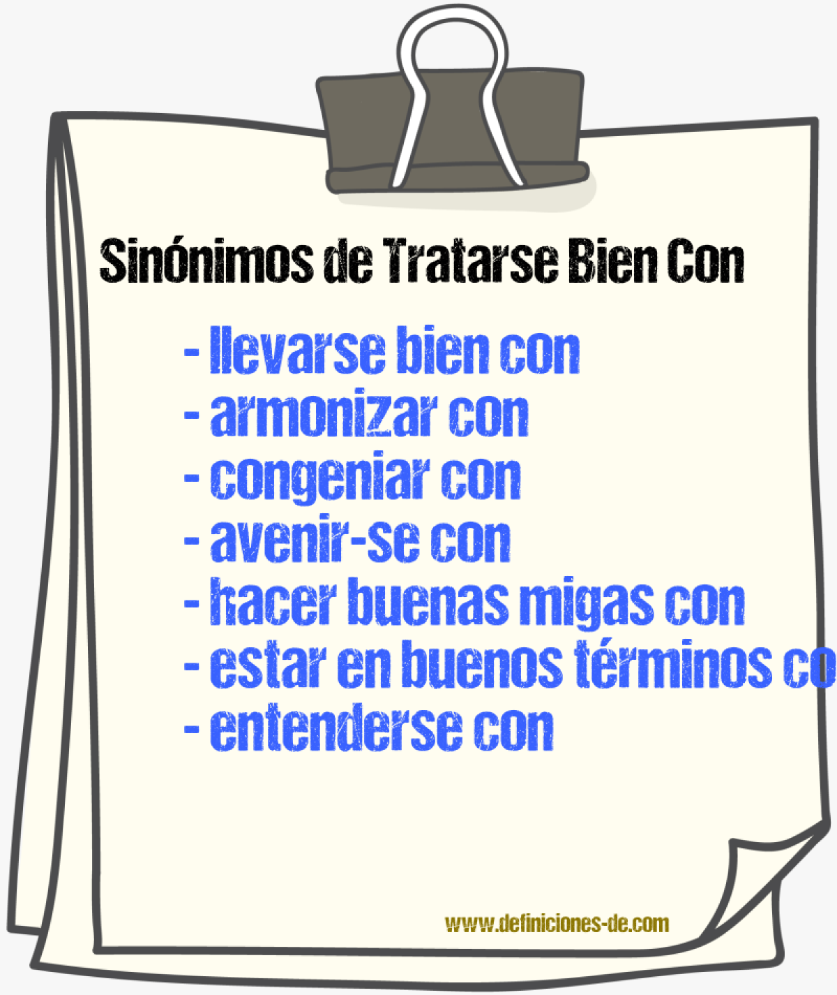 Sinónimos de tratarse bien con