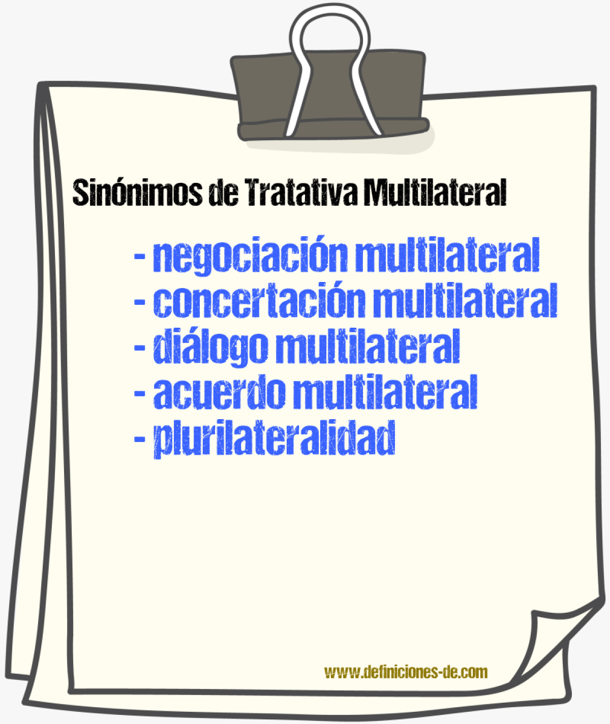 Sinónimos de tratativa multilateral