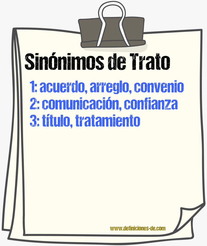 Sinnimos de trato