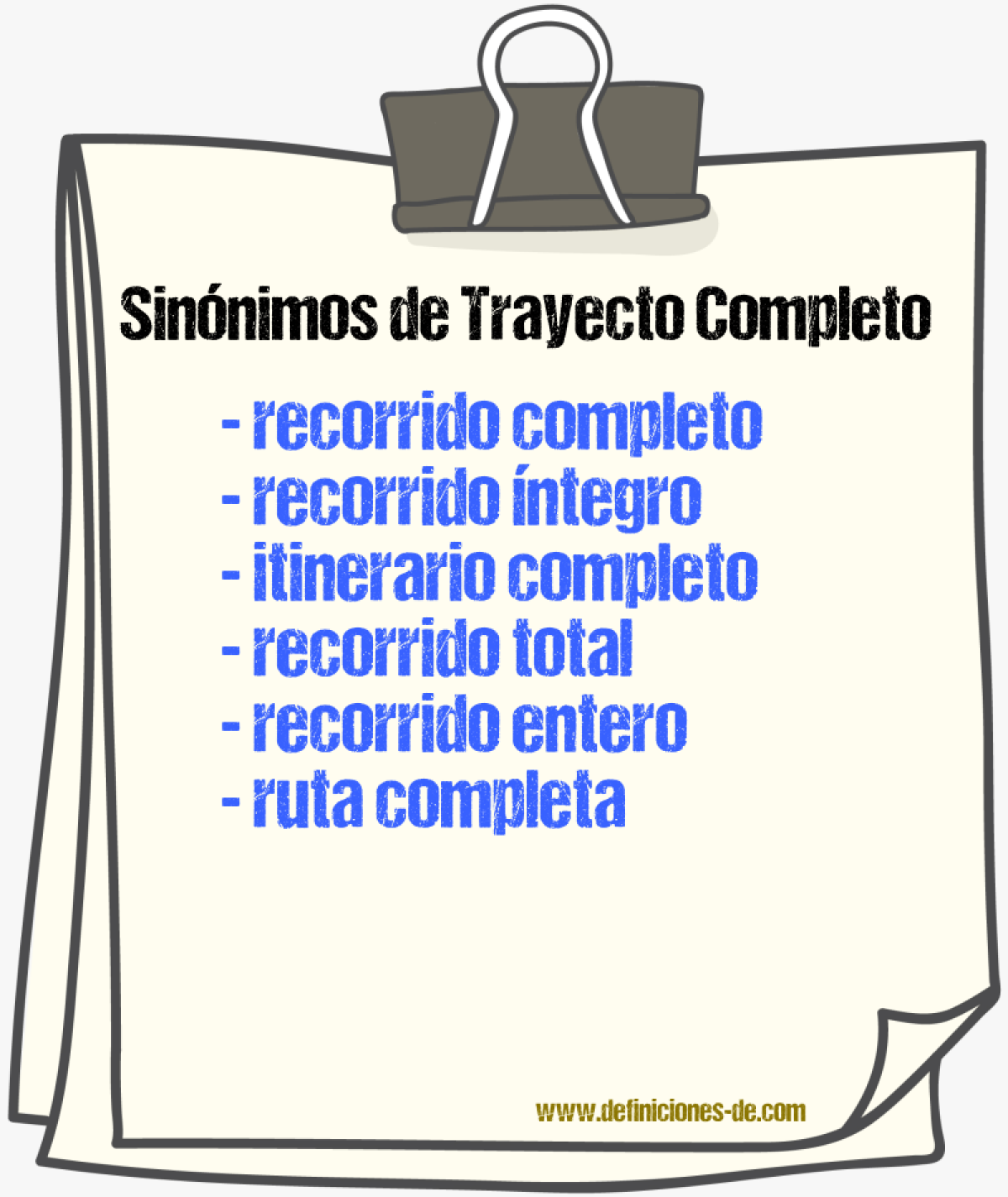 Sinónimos de trayecto completo