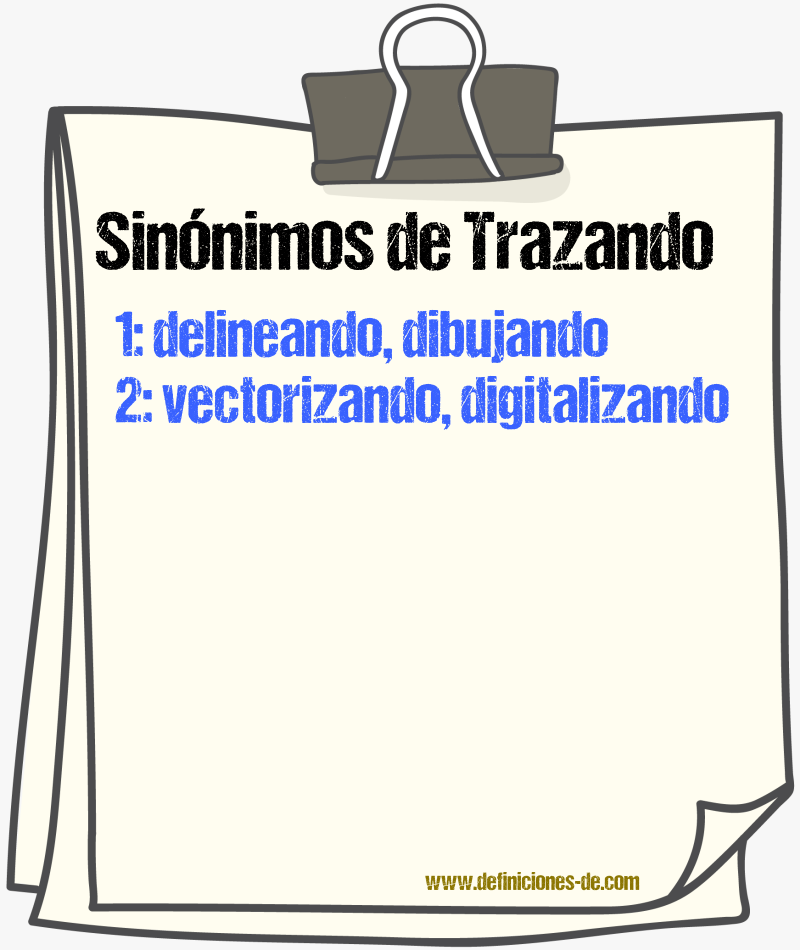 Sinónimos de trazando