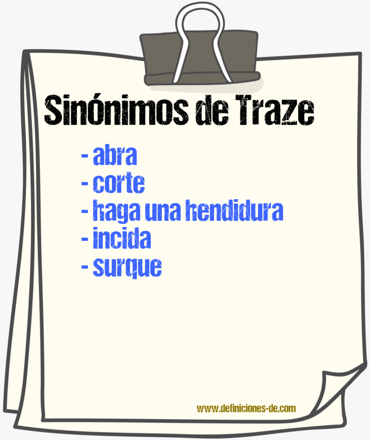 Sinónimos de traze