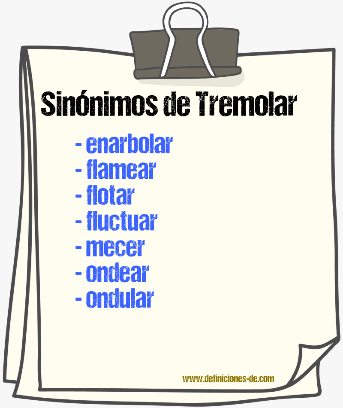 Sinnimos de tremolar