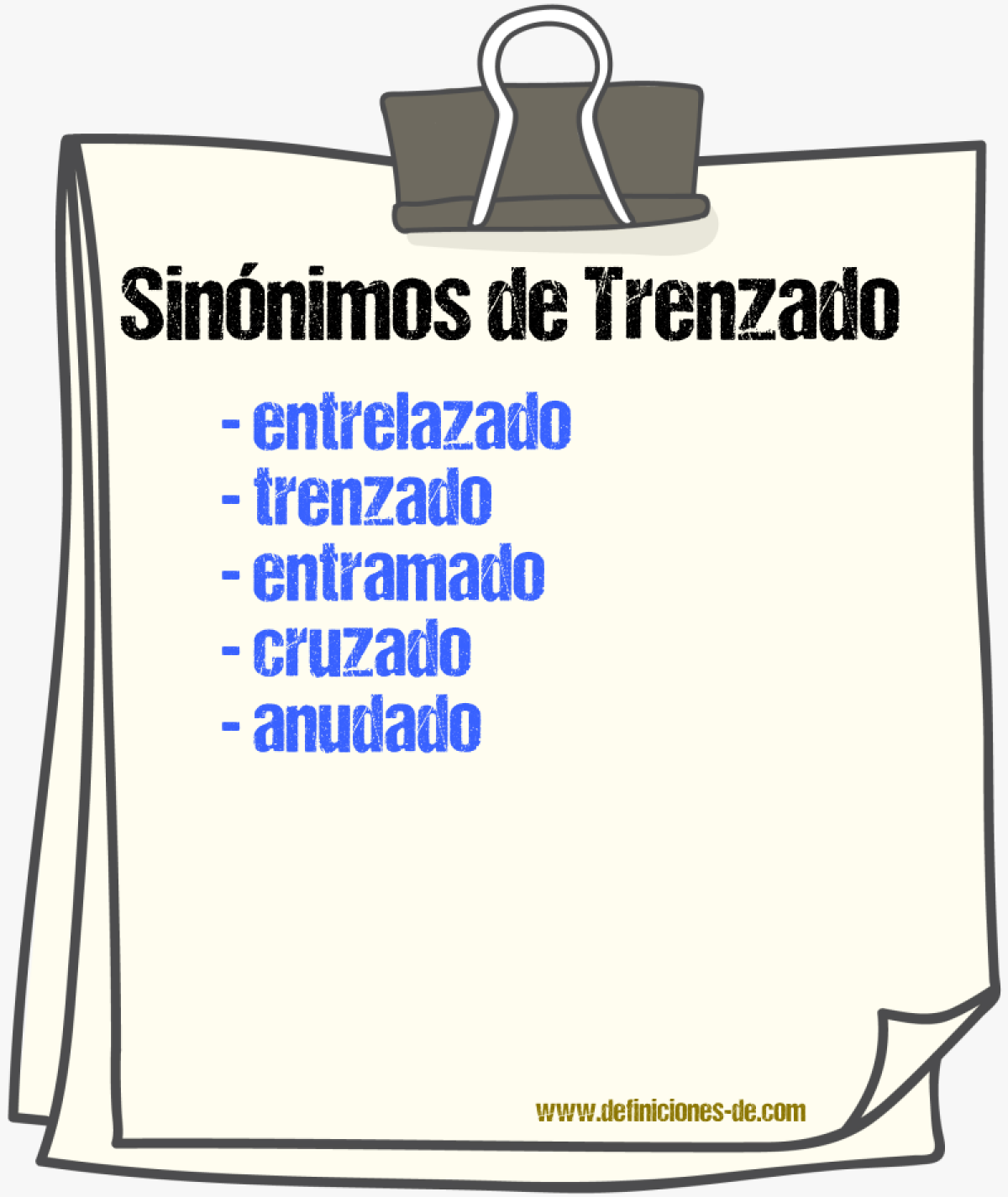 Sinónimos de trenzado
