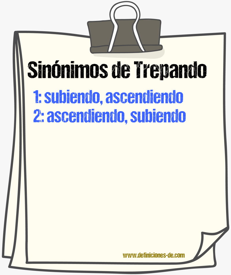 Sinónimos de trepando