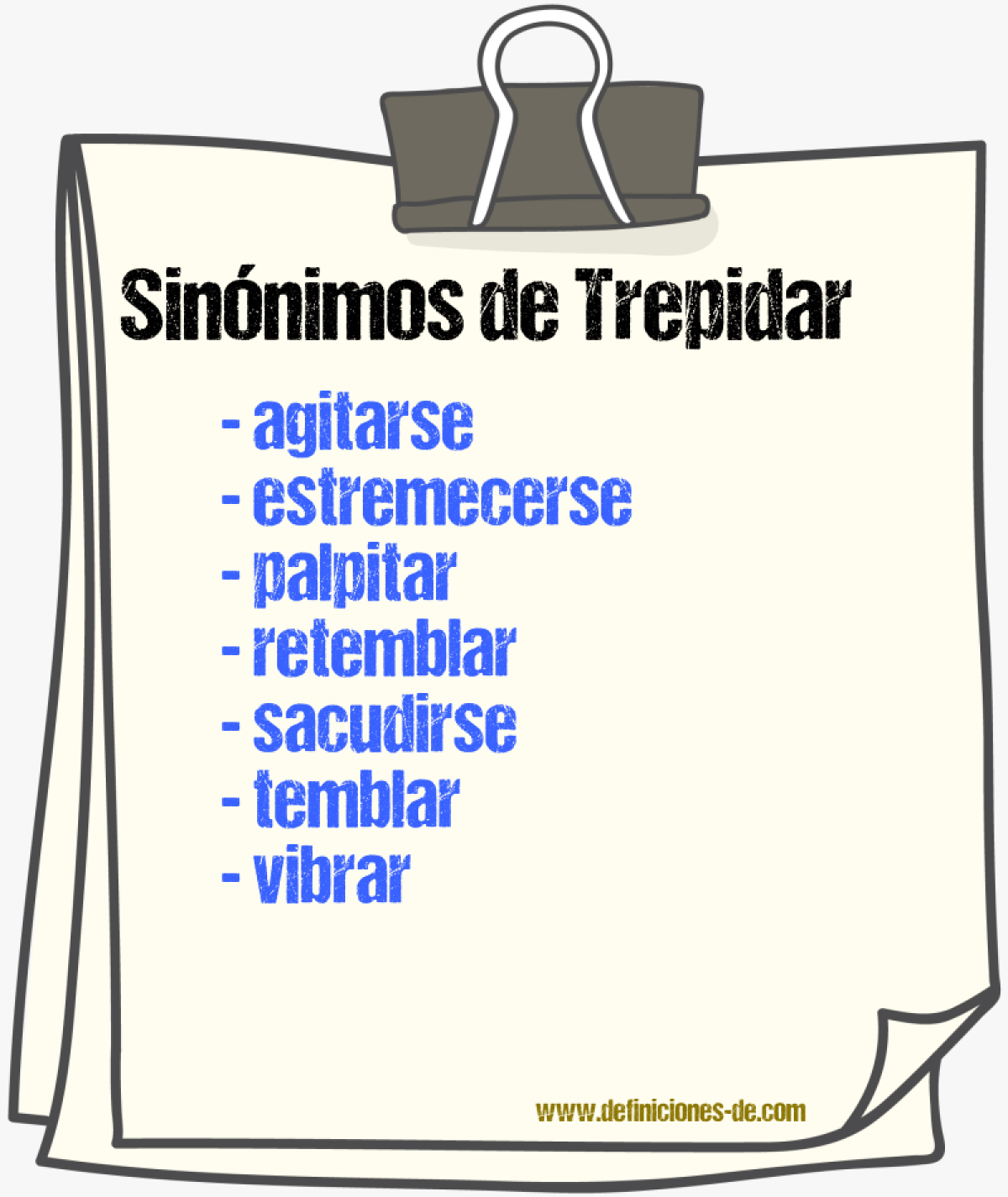 Sinnimos de trepidar