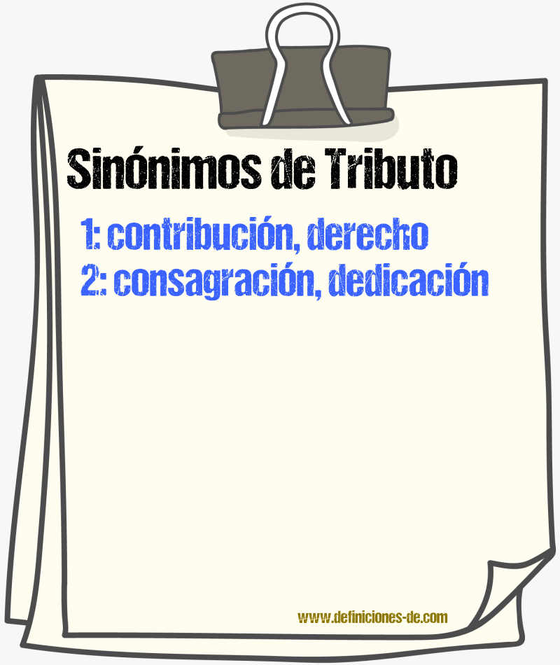 Sinnimos de tributo