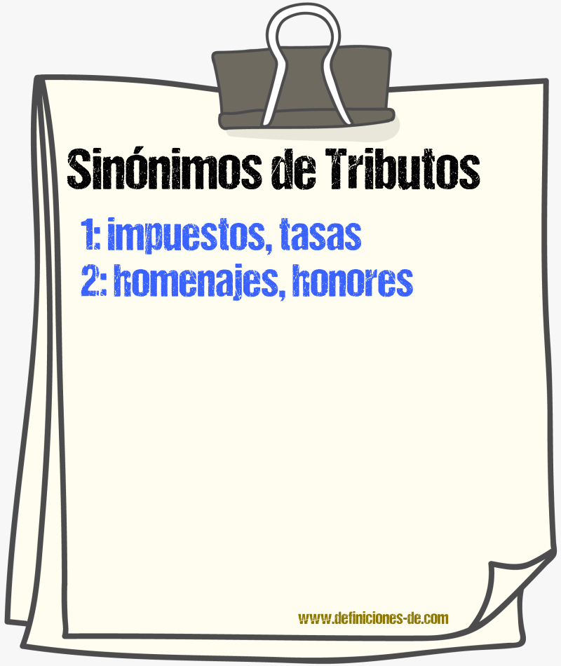 Sinónimos de tributos