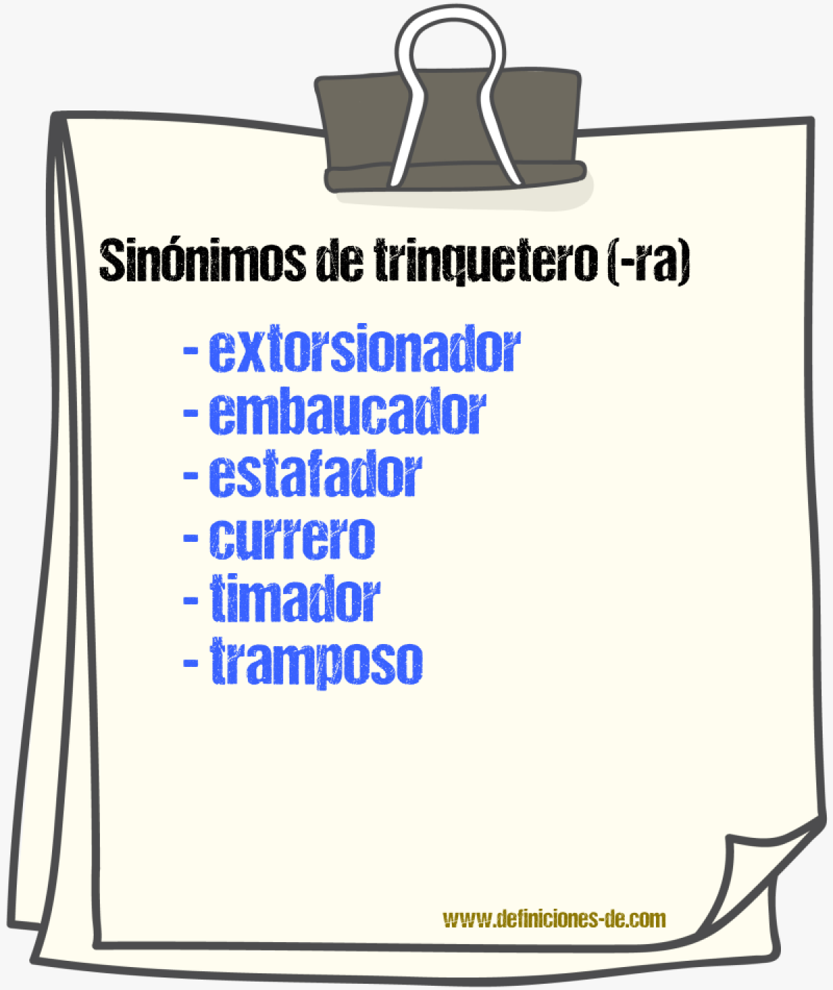 Sinnimos de trinquetero