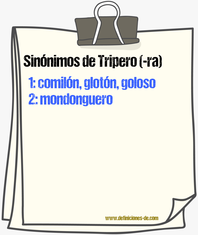 Sinnimos de tripero