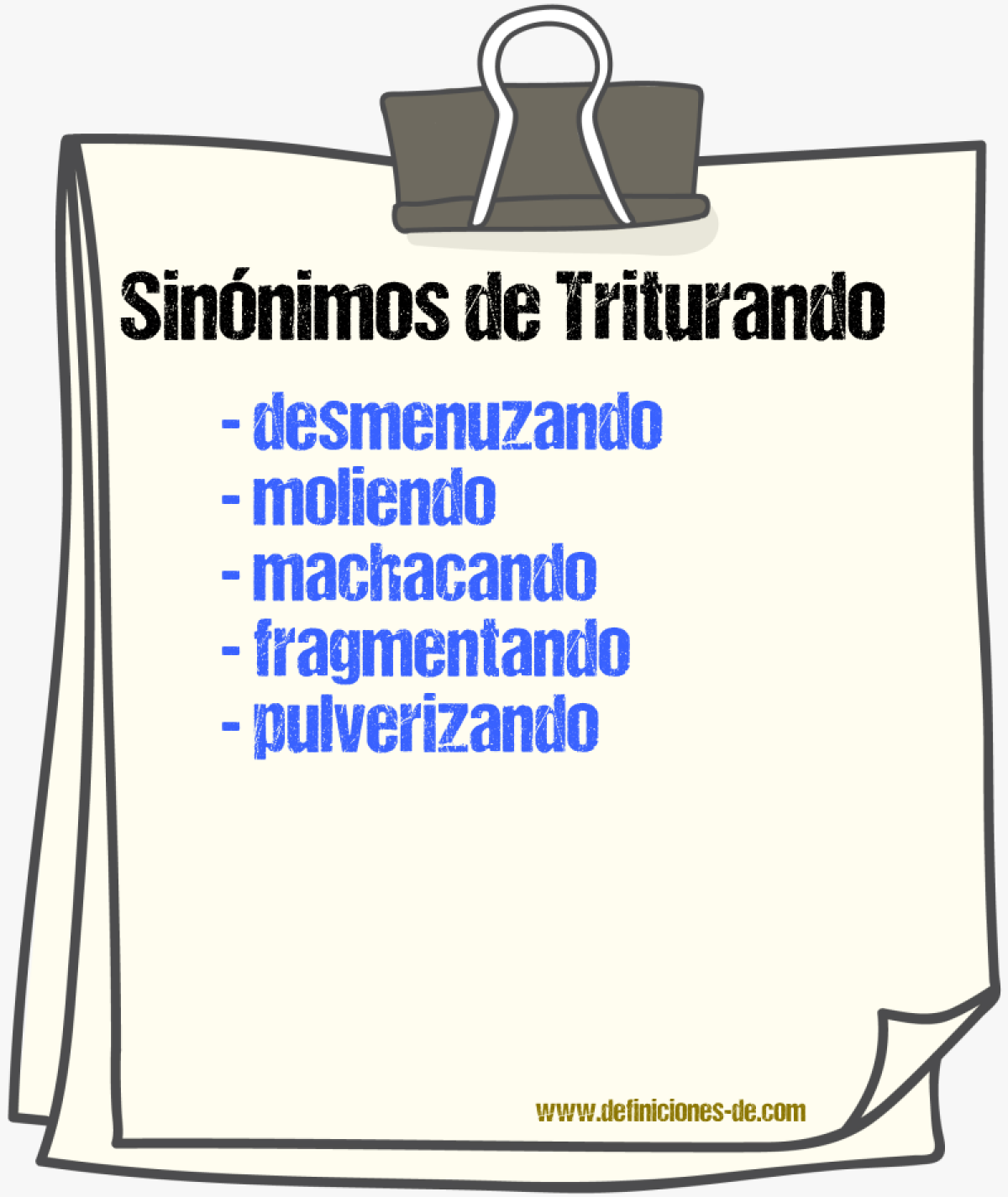 Sinónimos de triturando