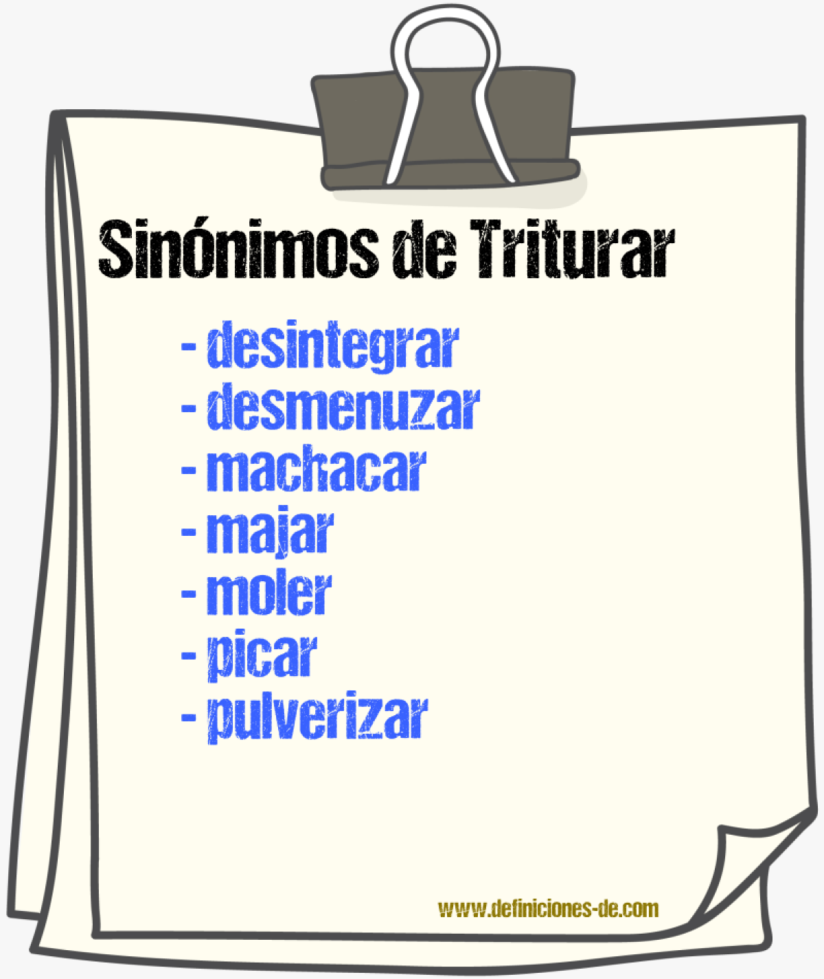 Sinnimos de triturar