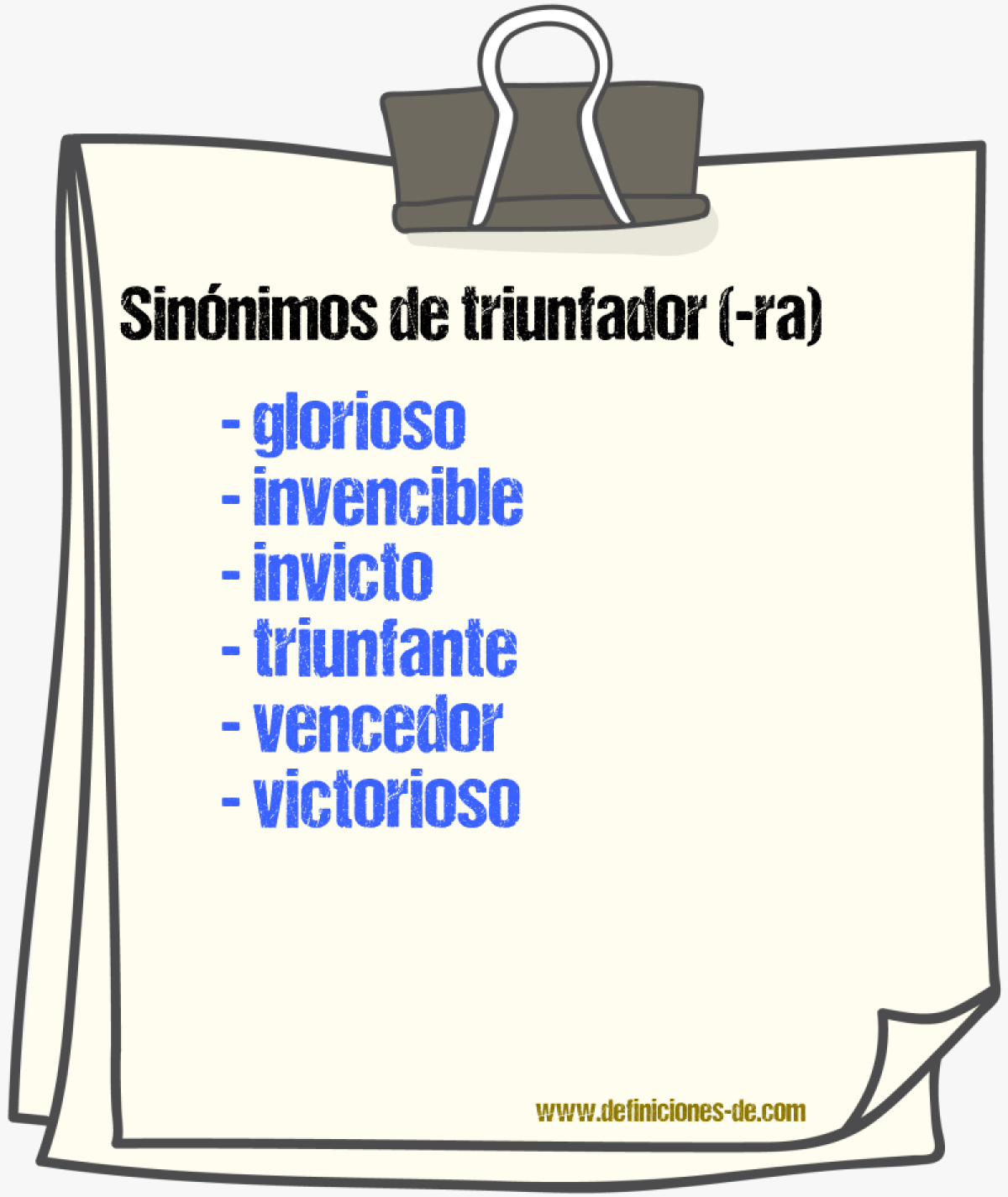 Sinnimos de triunfador