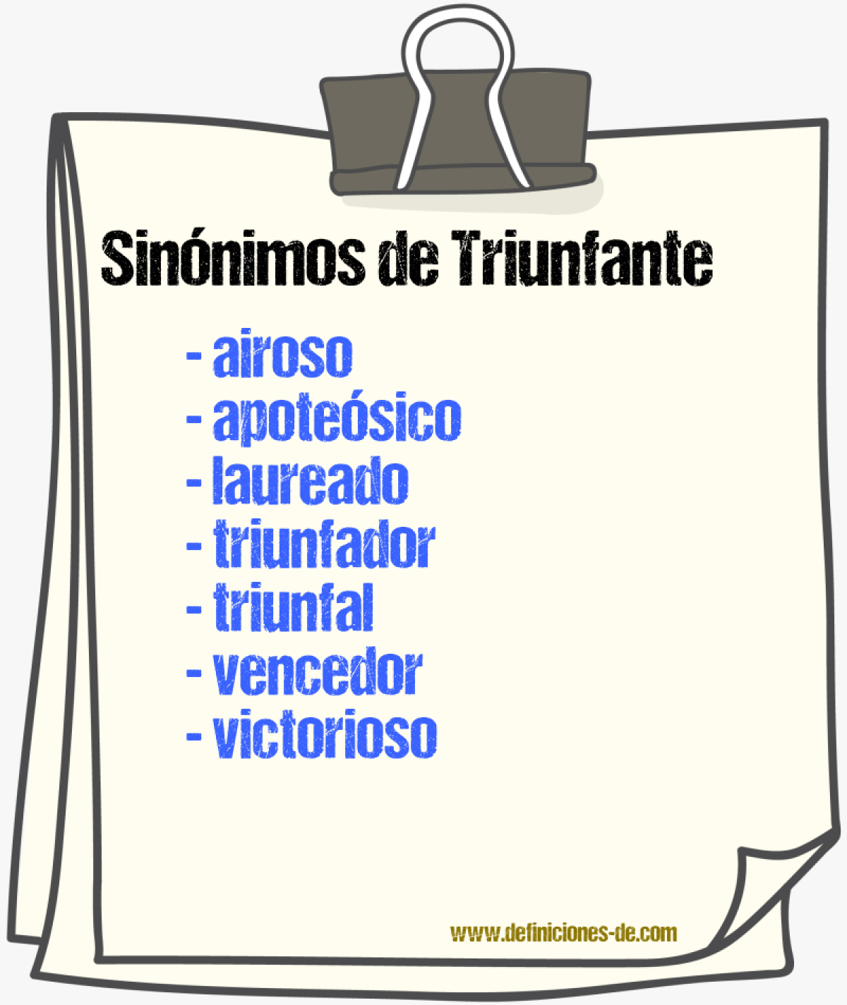 Sinnimos de triunfante