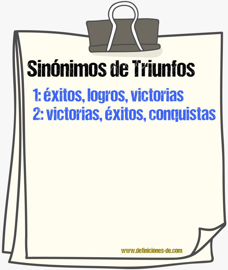 Sinónimos de triunfos