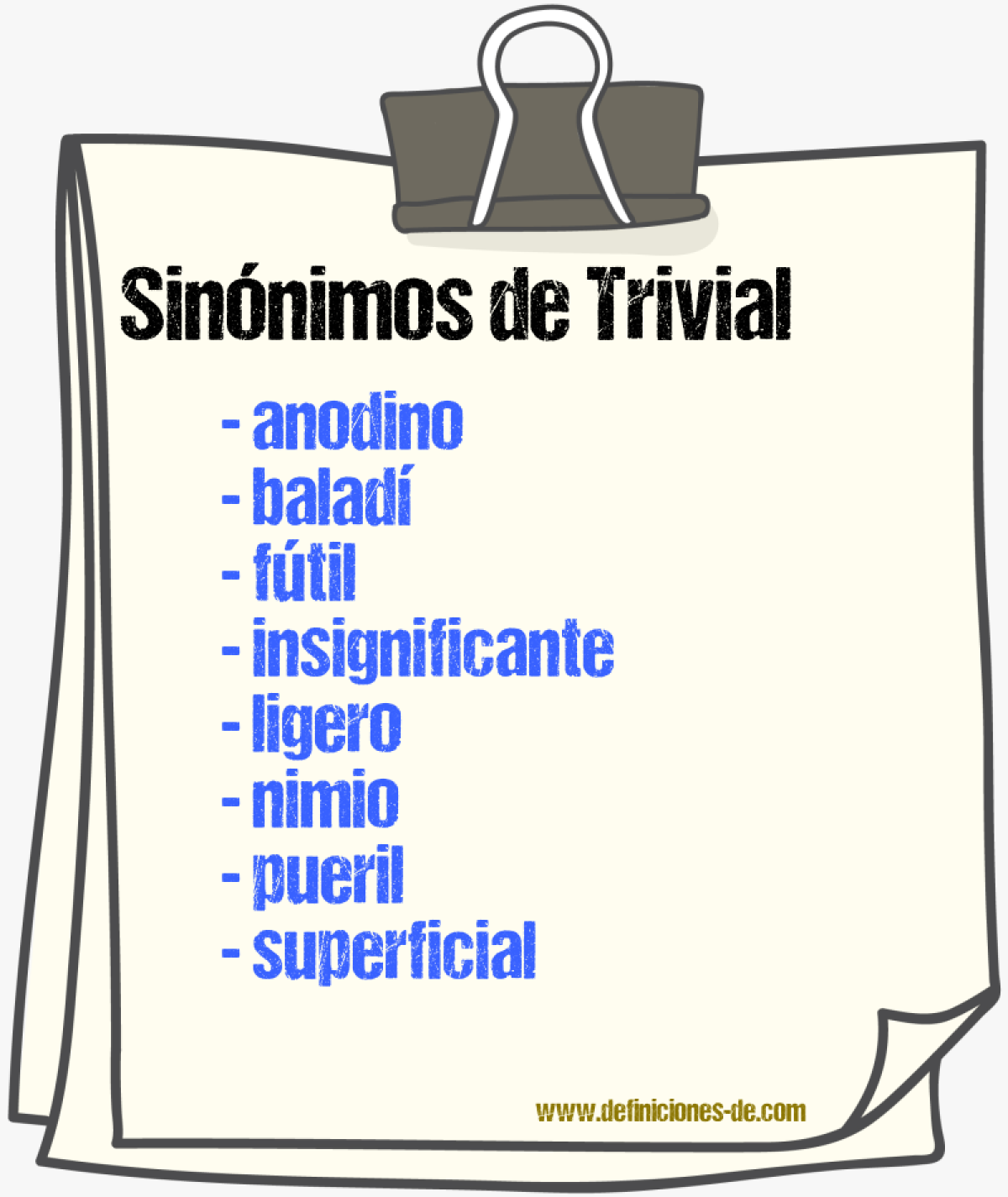 Sinónimos de trivial