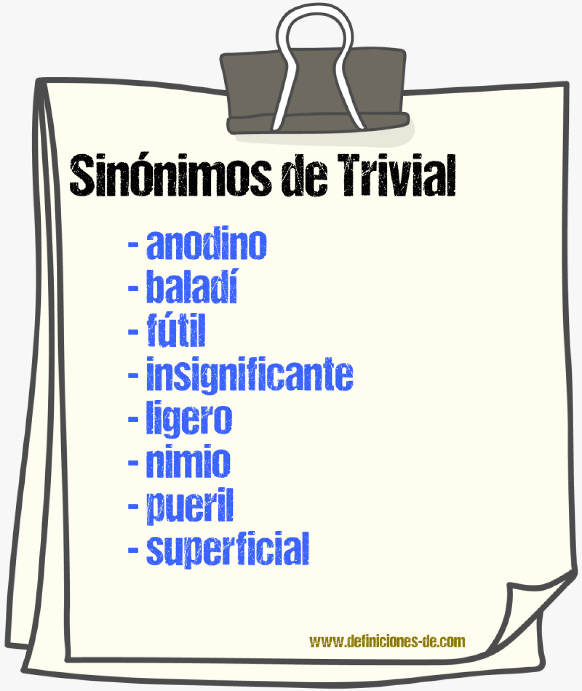 Sinnimos de trivial