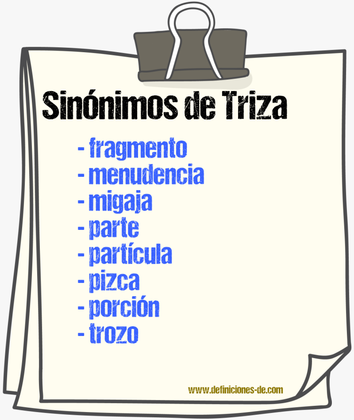 Sinnimos de triza