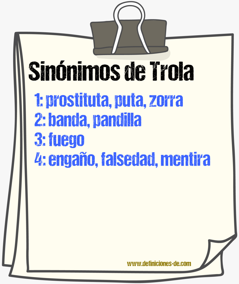 Sinnimos de trola